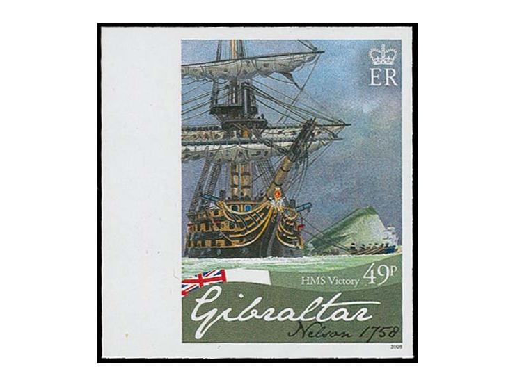 HMS Victory 49p, six imperf proofs as issued except Royal Cypher shown as ER (instead of EIIR) unmounted mint