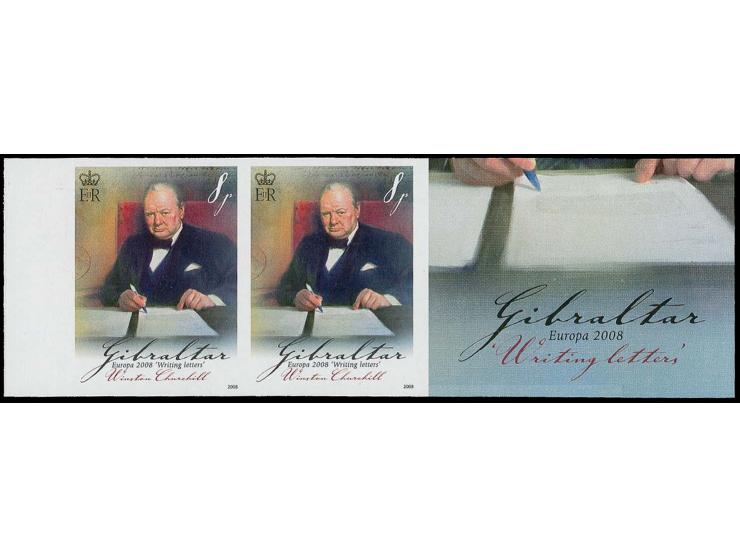 Winston Churchill (1 Op) four imperf proof pair as issued except value shown as 8p unmounted mint