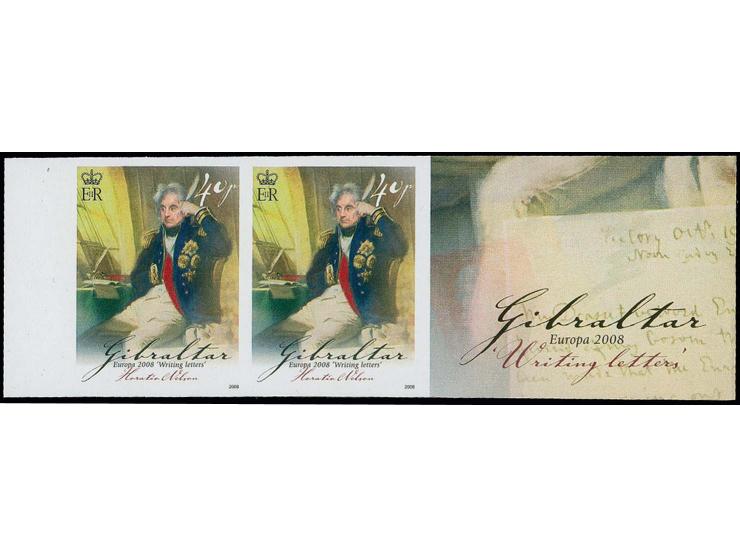 Horatio Nelson (42p) four imperf proof pairs as issued except value shownad as 40p unmounted mint