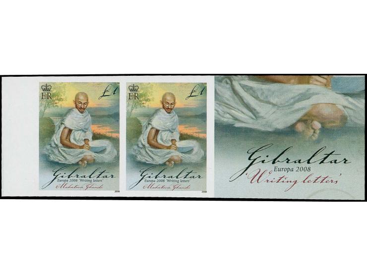 Mahatma Gandhi £1, four imperf proof pairs as issued unmounted mint