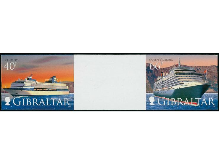 40p & 66p, eight horizontal imperf se-tenant gutter proof pairs in issued colours unmounted mint. Note this is an unissued fo