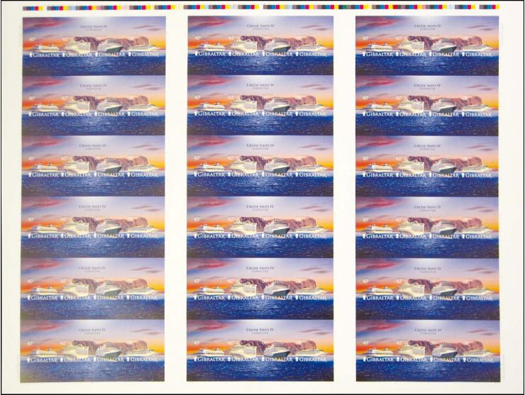 M/sheet imperf proof in issued colours as complete sheet of 18, unmounted mint.