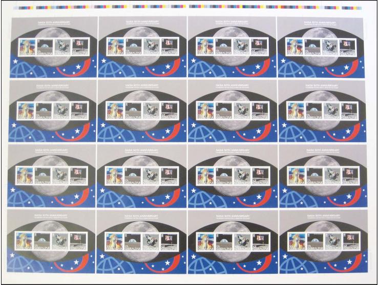 Imperf proof in issued colours as complete sheet of 16, unmounted mint.