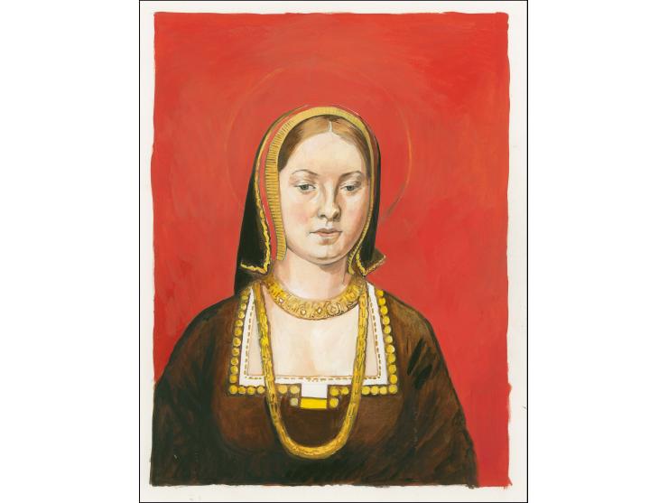 Catherine of Aragon - Original water colour artwork by Martin Hargreaves (Design by Stephen Perera) as used for 10p design, o