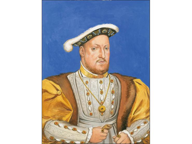 Henry VIII - Original water colour artwork by Martin Hargreaves (Design by Stephen Perera) as used for 51 p design, on card i
