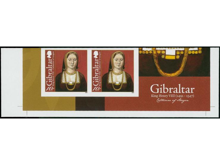 Catherine of Aragon 10p - three imperf proof pairs unmounted mint