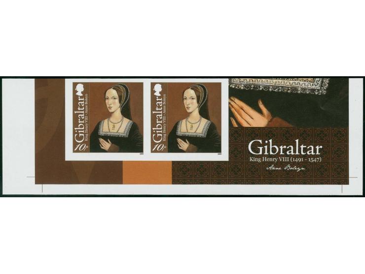 Anne Boleyn 10p - three  imperf proof pairs unmounted mint