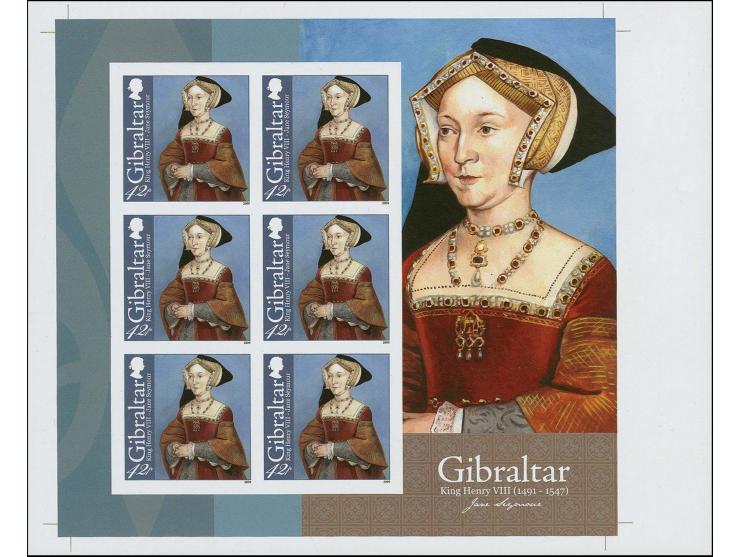 Jane Seymour 42p - Imperf proof sheetlet of 6 unmounted mint