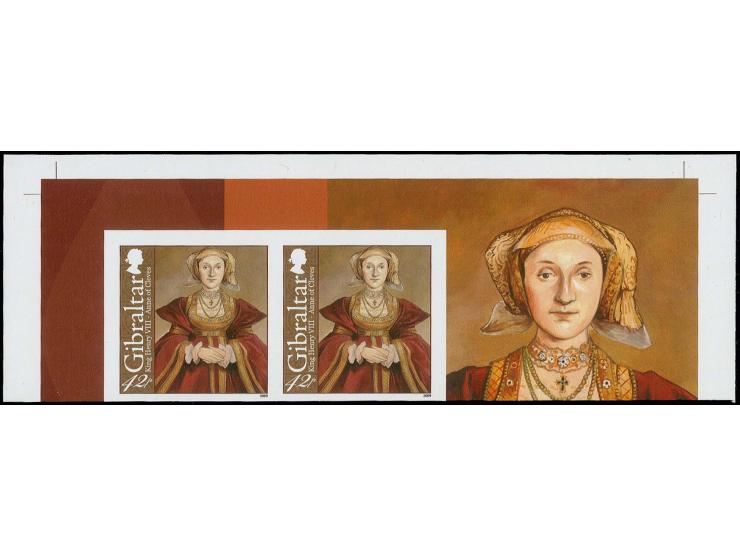 Anne of Cleves 42p - three imperf proof pairs unmounted mint