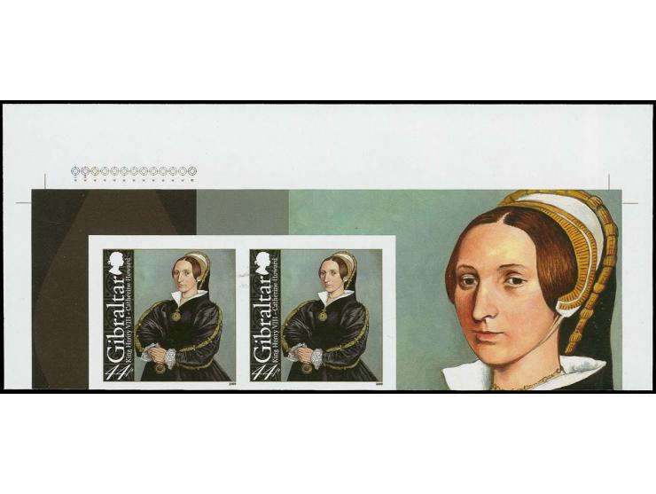 Catherine Howard 44p - three imperf proof pairs unmounted mint