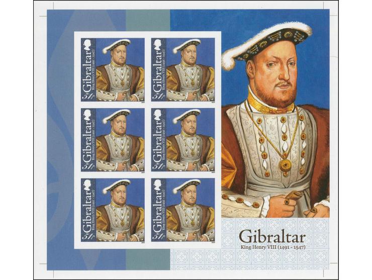 Henry VIII 51 p - Imperf proof sheetlet of 6 unmounted mint