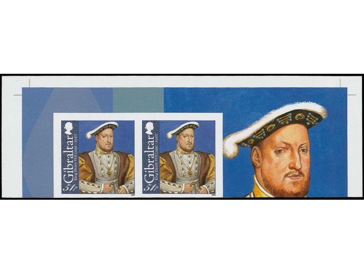 Henry VIII 51 p - three imperf proof pairs unmounted mint