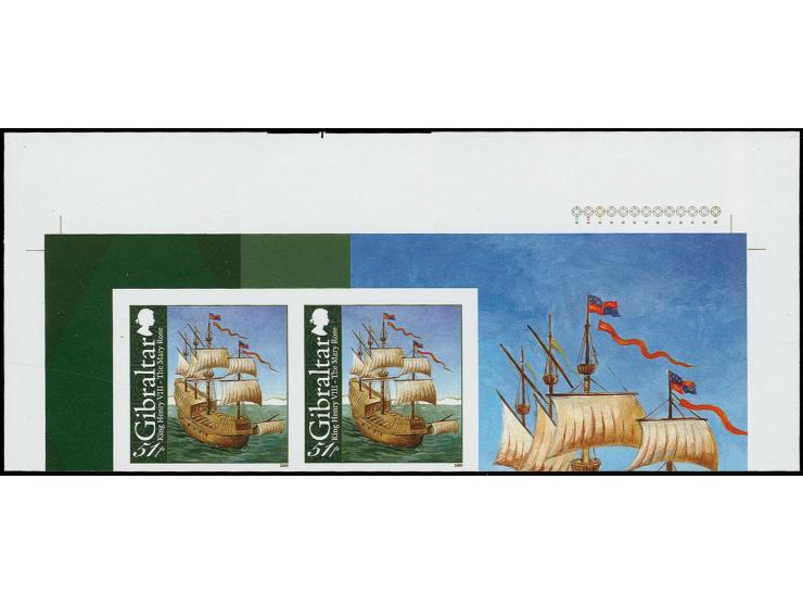 The Mary Rose 51 p - three imperf proof pairs unmounted mint