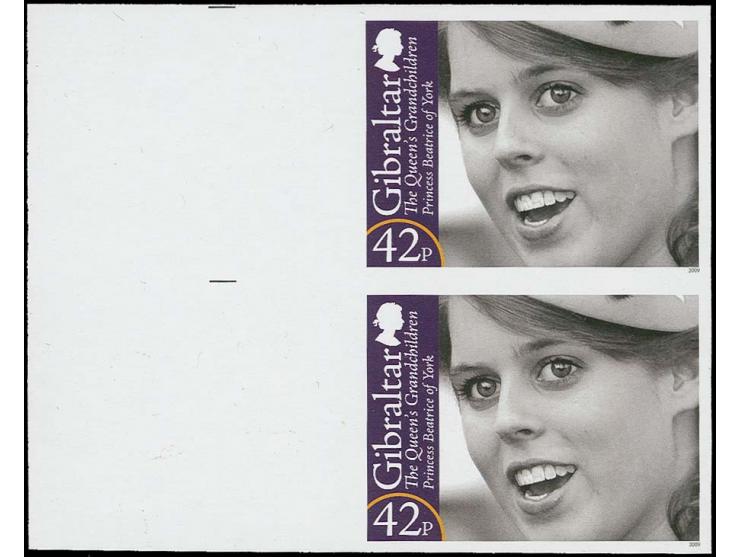Princess Beatrice 42p - eight imperf marginal proof pairs as issued unmounted mint