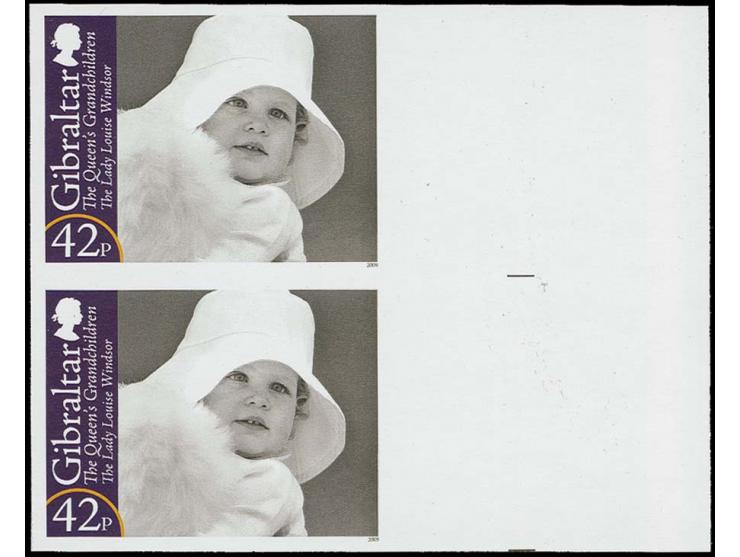 Lady Louise Windsor 42p - eight imperf marginal proof pairs as issued unmounted mint