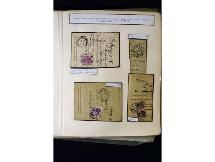 1884/1917, interesting collection of stamps, pieces and more than 50 cards and covers, many registered, all used on Latvian t