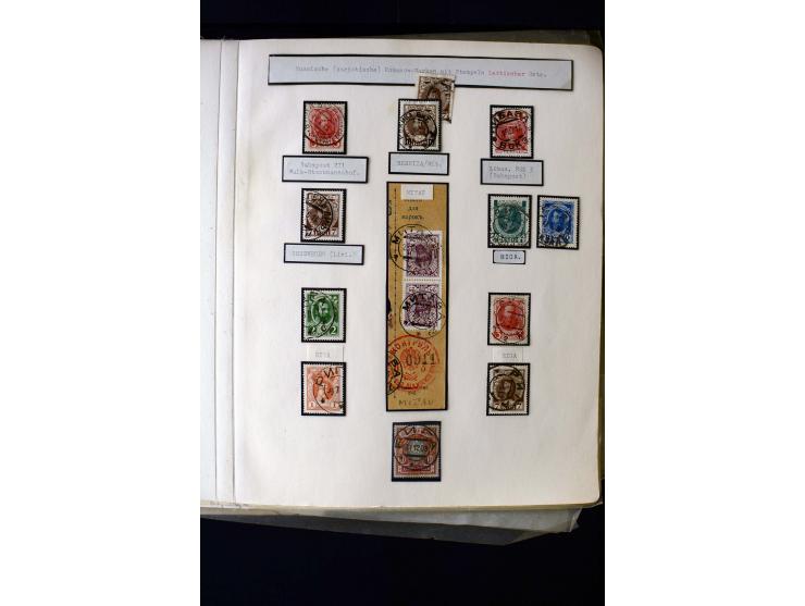 1884/1917, interesting collection of stamps, pieces and more than 50 cards and covers, many registered, all used on Latvian t