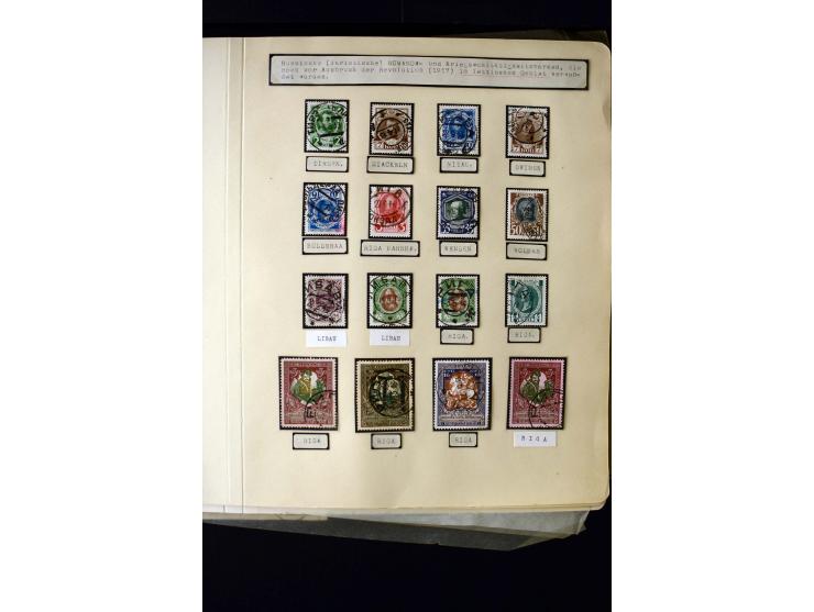 1884/1917, interesting collection of stamps, pieces and more than 50 cards and covers, many registered, all used on Latvian t