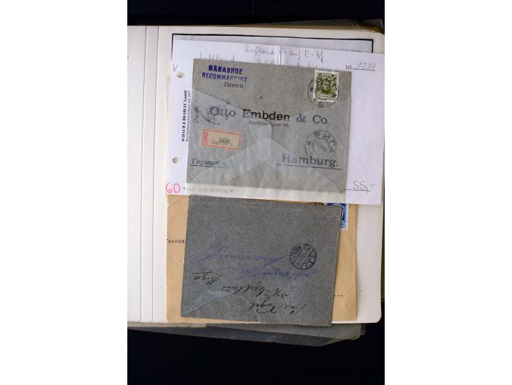 1884/1917, interesting collection of stamps, pieces and more than 50 cards and covers, many registered, all used on Latvian t