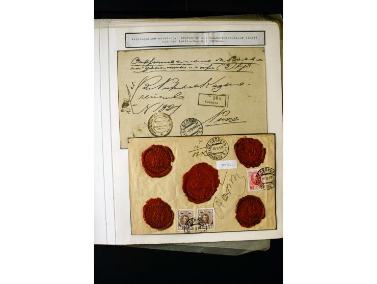 1884/1917, interesting collection of stamps, pieces and more than 50 cards and covers, many registered, all used on Latvian t