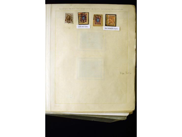 1884/1917, interesting collection of stamps, pieces and more than 50 cards and covers, many registered, all used on Latvian t