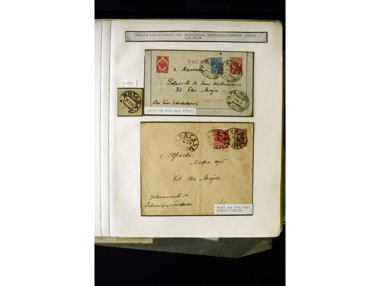 1884/1917, interesting collection of stamps, pieces and more than 50 cards and covers, many registered, all used on Latvian t