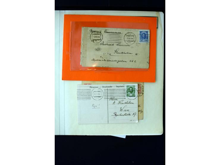 1884/1917, interesting collection of stamps, pieces and more than 50 cards and covers, many registered, all used on Latvian t