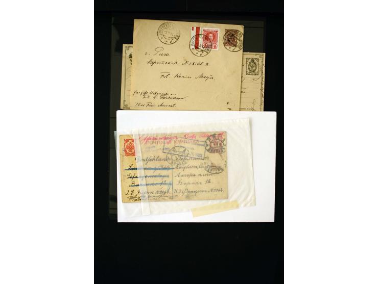 1884/1917, interesting collection of stamps, pieces and more than 50 cards and covers, many registered, all used on Latvian t