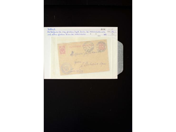 1884/1917, interesting collection of stamps, pieces and more than 50 cards and covers, many registered, all used on Latvian t