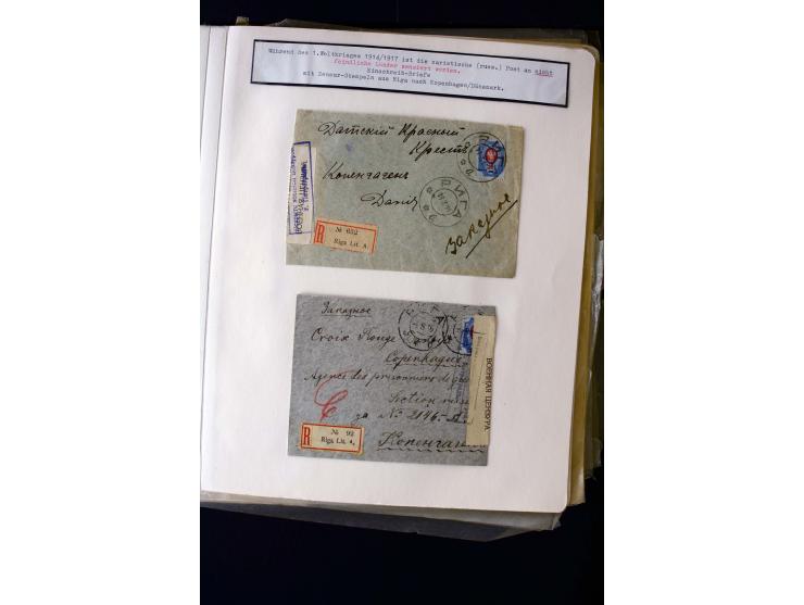 1884/1917, interesting collection of stamps, pieces and more than 50 cards and covers, many registered, all used on Latvian t