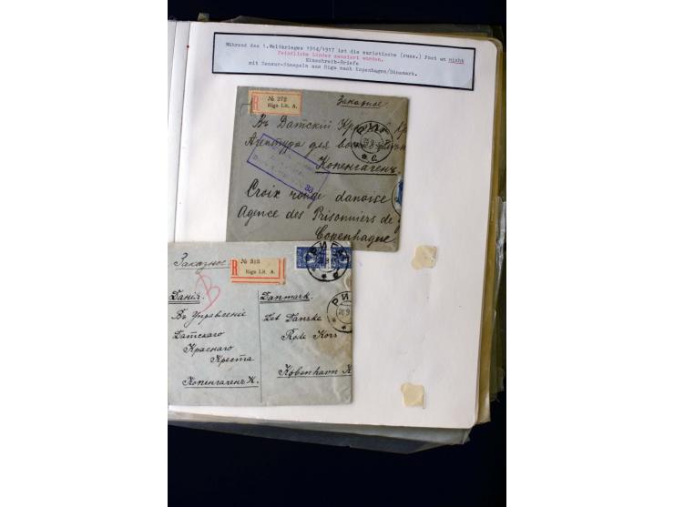 1884/1917, interesting collection of stamps, pieces and more than 50 cards and covers, many registered, all used on Latvian t
