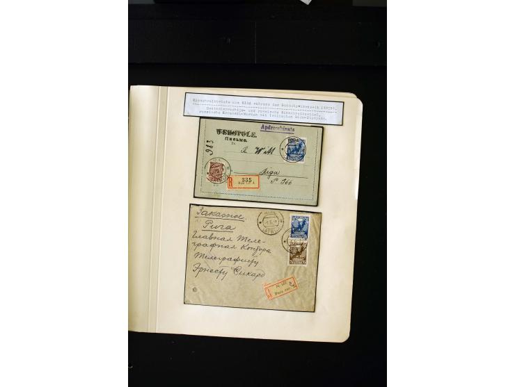 1918/20, Soviet republic, interesting collection with more than 30 covers and cards and many loose stamps and pieces, many di