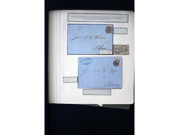 NUMERAL CANCELLATIONS: 6 folded letters with numerals "24", "38" and "240", fine