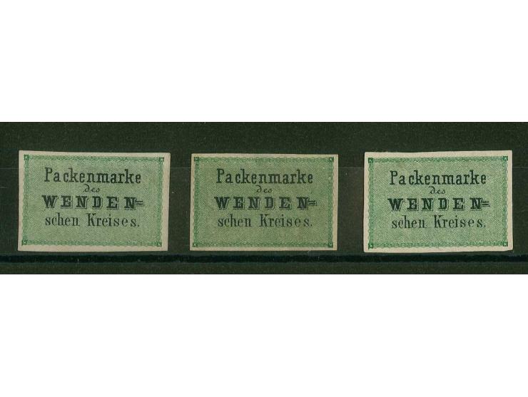 4 k., three singles, unused without gum, mostly fine