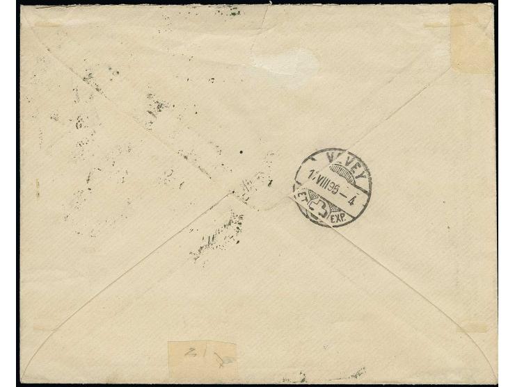 1884/94, Wenden coat of arms 2 k. and Russia 1889 10 k. tied by manuscript resp. cds. "WENDEN 1 VIII" to cover to Vevey, Swit
