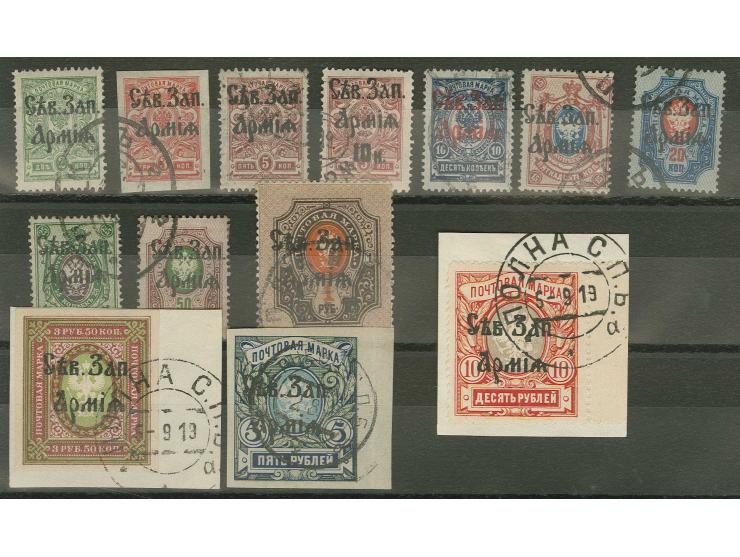 2 k.-10 r., used, some on piece, mostly fine, mostly signed Mikulski