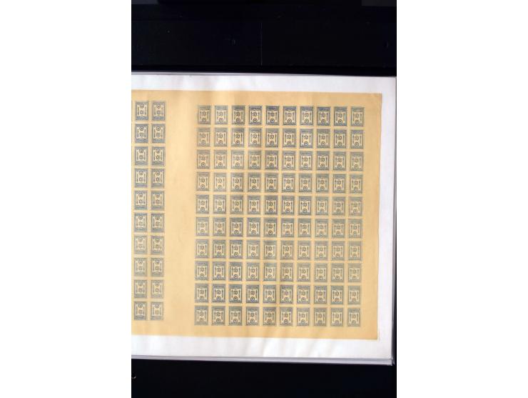 1919, Numerals 5 - 50 k. each as complete sheet of 200 with ten tête-bêche, mint never hinged, fine
