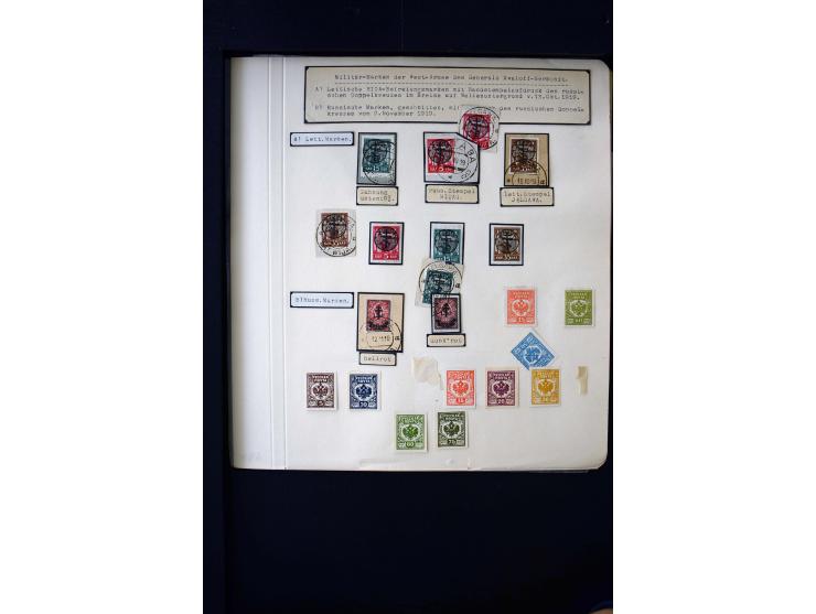 1919, very interesting unused and used collection with many better items, two bills of the Army, inverted overprints like Mi.