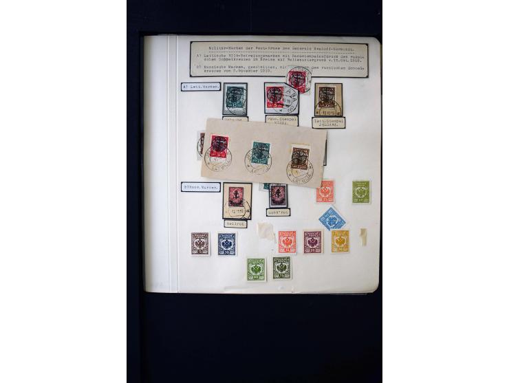1919, very interesting unused and used collection with many better items, two bills of the Army, inverted overprints like Mi.