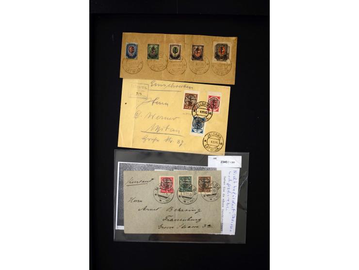 1919, very interesting group of more than 30 cards and covers, including some better stamps like Mi.-No. 14, some signed and 