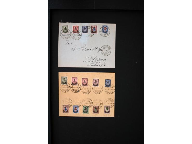 1919, very interesting group of more than 30 cards and covers, including some better stamps like Mi.-No. 14, some signed and 
