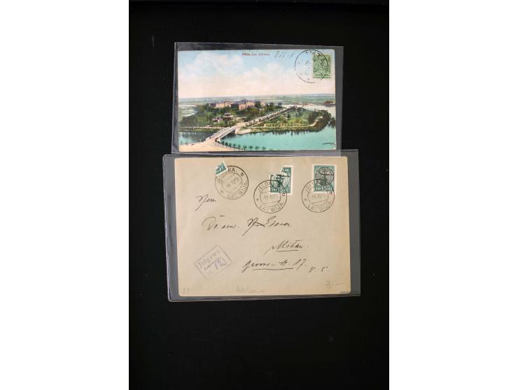 1919, very interesting group of more than 30 cards and covers, including some better stamps like Mi.-No. 14, some signed and 