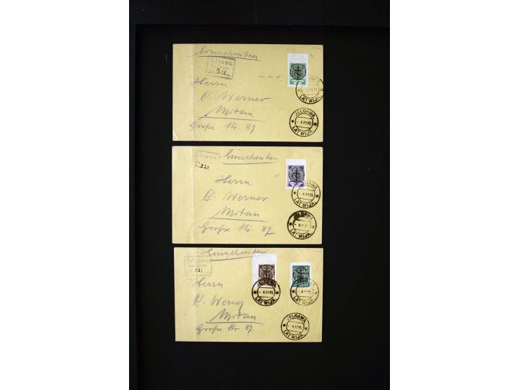 1919, very interesting group of more than 30 cards and covers, including some better stamps like Mi.-No. 14, some signed and 