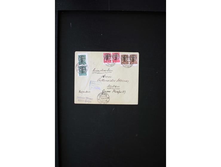 1919, very interesting group of more than 30 cards and covers, including some better stamps like Mi.-No. 14, some signed and 