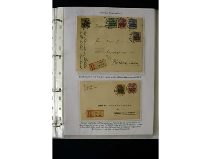 1916/19, interesting group with 21 cards and covers, including registered mail, censor marks, postage due etc., fine