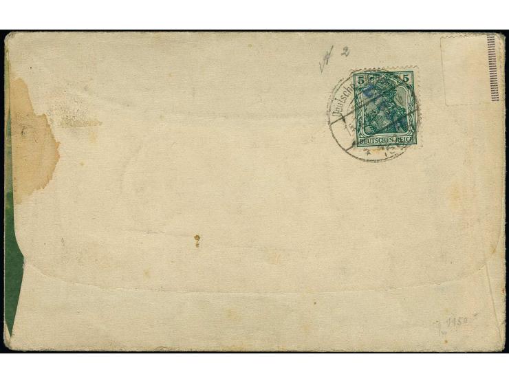 5 - 20 pfg., two singles each together with Latvia 1918 5 k. tied by cds. DEUTSCHE FELDPOST 15 1 19" to local cover, openend 