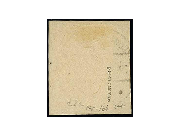 15 pfg. with lower sheet margin with inverted overprint, tied by clear cds. to piece, fine, signed Schlegel BPP
