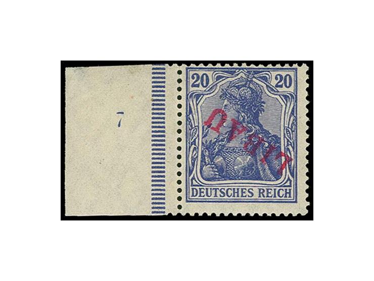 20 pfg. with inverted overprint, with left sheet margin, unused, small separation at left, otherwise fine, signed Schlegel BP