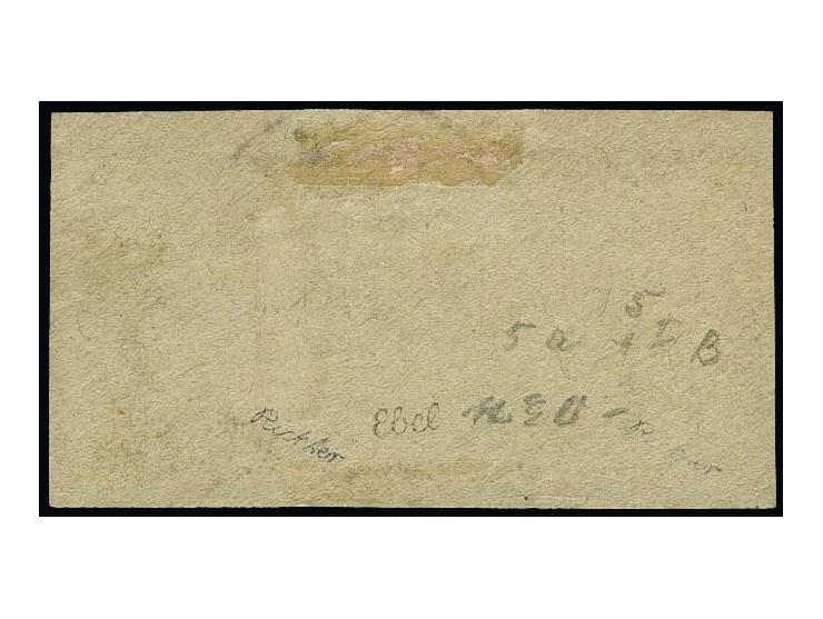 20 pfg. as horizontal pair with left sheet margin, the left stamp with inverted overprint, tied by cds. to piece, fine 