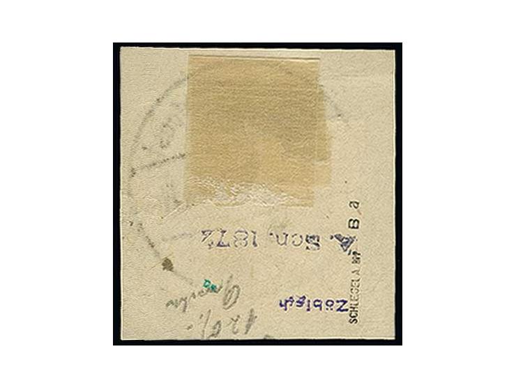 50 pfg. with inverted overprint, tied by clear cds. to piece, fine, signed Schlegel BPP